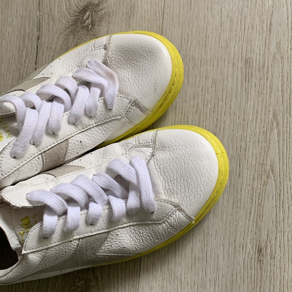 Diadora Heritage Montecarlo Sneaker 1977 Shoe White yellow size 8 made in Italy‎ - Picture 7 of 11